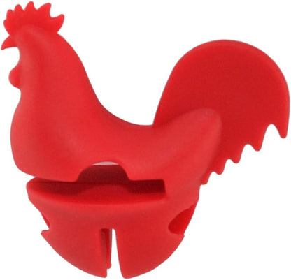 HOME-X Red Rooster Spoon Holder, Pot/Pan Clip Kitchen Accessories, Fun Hostess Gifts