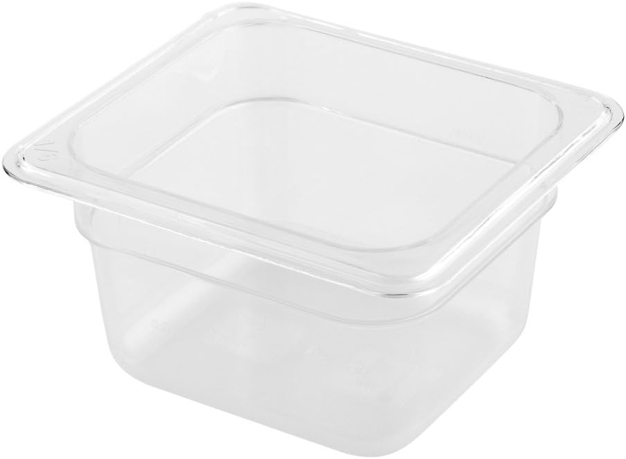 Restaurantware-2.5 Inch Deep Food Pans, 1 1/6 Size Commercial Food Storage Container - Freezable, Break-Resistant, Clear Plastic Cold Pans, Dishwashable, For Kitchens, Restaurants, Or Cafeterias