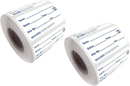 2 Rolls 1000Pcs Food Storage Sticker Removable Freezer Label Food Labels Food Date Stickers Refrigerator Food Storage Labels Refrigerator Freezer Paper Label, Blue