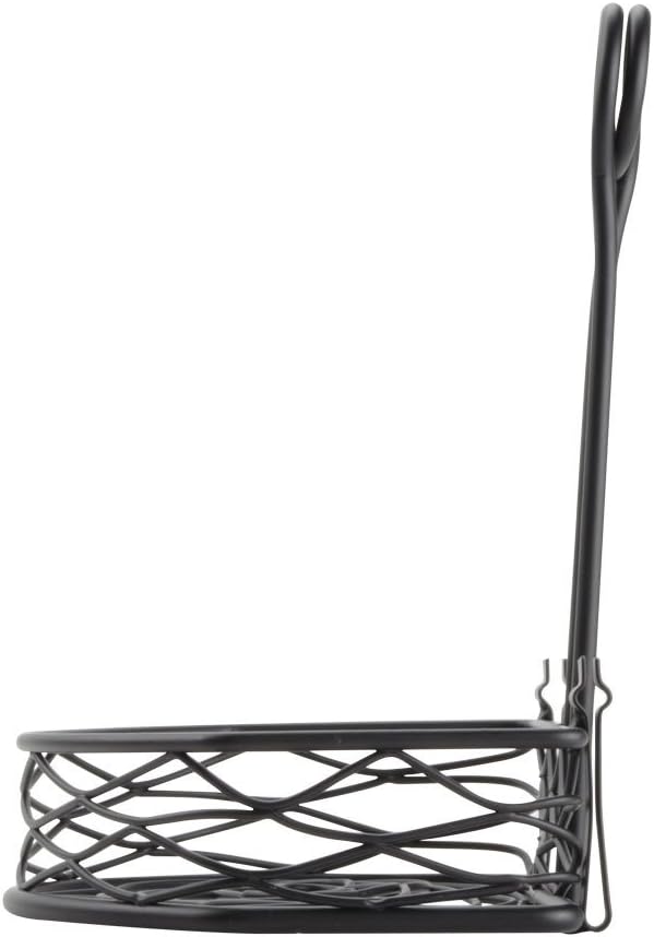 American Metalcraft SRBNB1 Semi-Round Wire Birdnest Condiment Rack Holder, Wrought Iron, Black