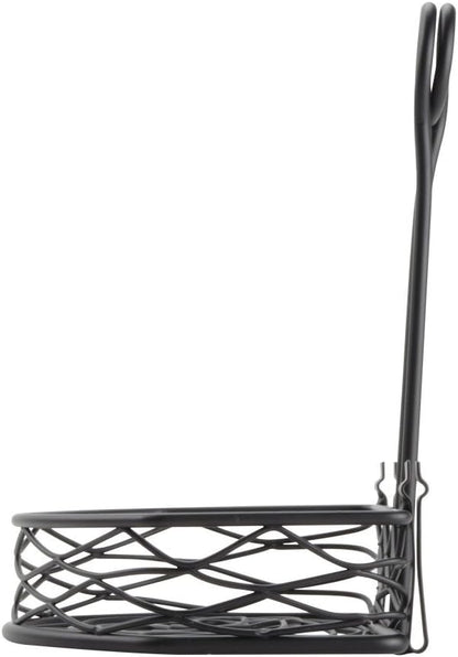 American Metalcraft SRBNB1 Semi-Round Wire Birdnest Condiment Rack Holder, Wrought Iron, Black