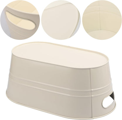 3 Pack 15.3" x 9" x 6" Yellow Metal Galvanized Tub with Handles, 3 Gallon Large Beverage Tubs for Parties, Beer, Wine, and Cocktails, Rust-Proof and Durable Ice Buckets