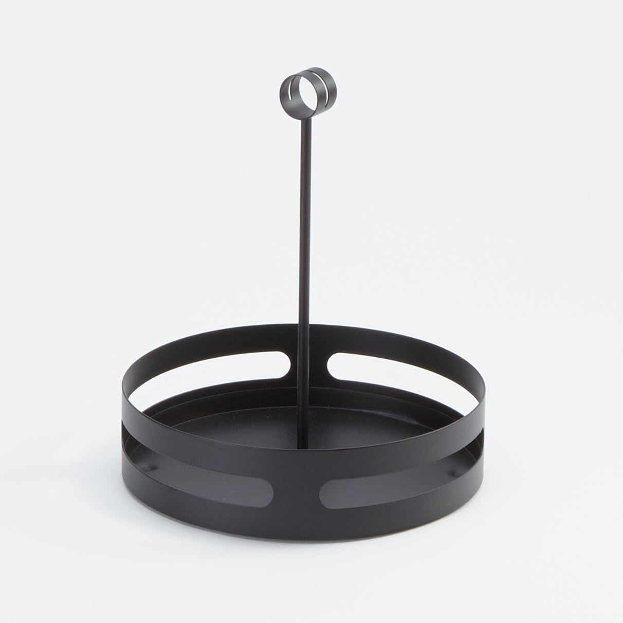 American Metalcraft - FWC69 FWC89 Round Wrought Iron Condiment Rack Basket with Display Handle, 8-Inch, Black