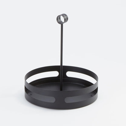 American Metalcraft - FWC69 FWC89 Round Wrought Iron Condiment Rack Basket with Display Handle, 8-Inch, Black