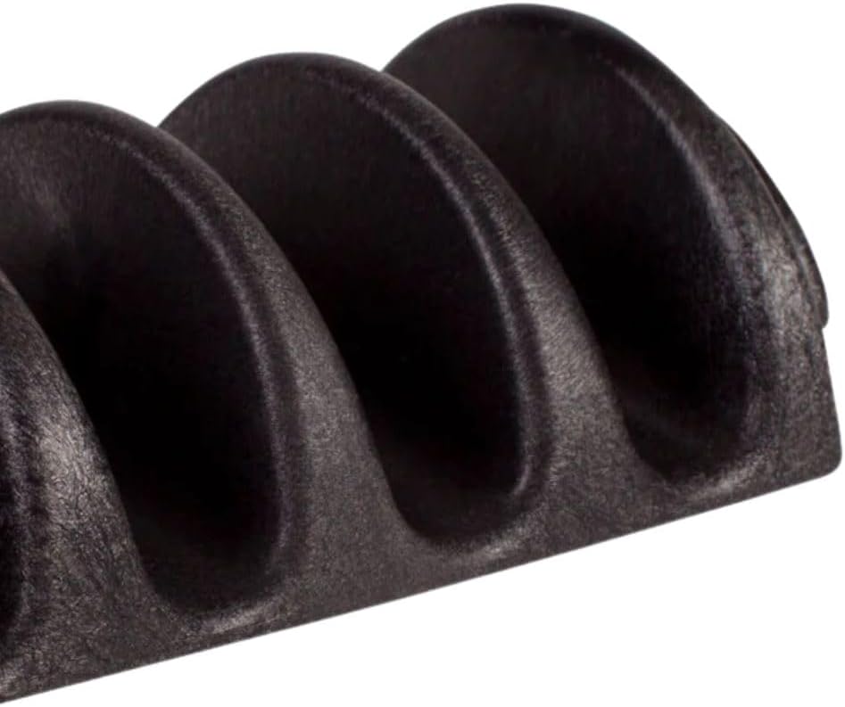 Soro Essentials- 4 Slots Taco Holder Black Plastic Set of 2 - Soft or Hard Taco Shell Holder Stands Taco Rack Street Taco Tray Plates Keeping Shells Upright for Party Taco Bar Accessories
