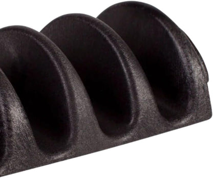 Soro Essentials- 4 Slots Taco Holder Black Plastic Set of 2 - Soft or Hard Taco Shell Holder Stands Taco Rack Street Taco Tray Plates Keeping Shells Upright for Party Taco Bar Accessories