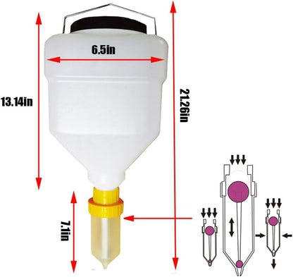 Large Capacity Condiment Dispenser for Restaurant and BBQ - Refillable Sauce Squeeze Bottle and Leak Proof Design for Mustard, Salad, Ketchup and More (round, 5.5 Liters)