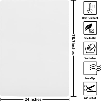 Silicone Mat Heat Resistant Mats for Countertop, Large Silicone Mats for Crafts Kitchen Counter Workbench Table protector, Size 36x24 inches Thick 2mm,Rolled Package,Light Blue