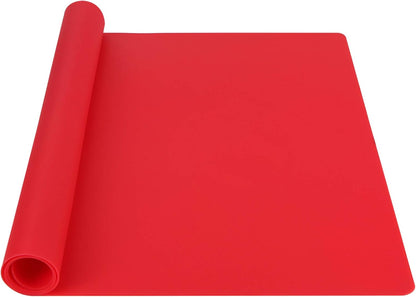 Webake Extra Large Silicone Mat For Countertop, Multipurpose Nonstick Heat Resistant Mat 23.6" x 15.7" for Baking, Rolling Dough, Fondant, Resin Expoxy, Craft, Jewerly (Red)