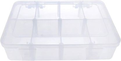 Xiaoyztan Clear Plastic Organizer, 12 Grids with Adjustable Dividers, Jewelry Box Bead Storage Container for Small Parts, Fishing Tackle, DIY Crafts, and Earrings