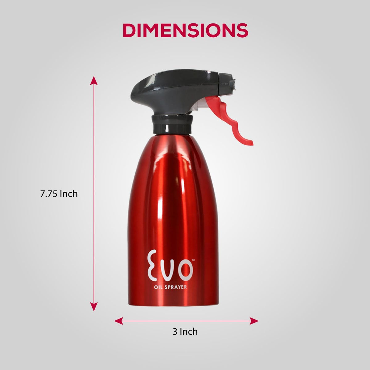 Evo Oil Sprayer 18/8 Stainless Steel, Non-Aerosol for Olive, Cooking Oils, and Vinegars, Silver, 16-Ounce Capacity