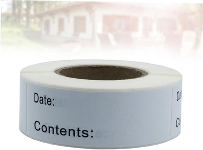 Ciieeo 1roll English Record Date Stickers Self-Adhesive Pastes for Kitchen Organization for Food Storage and Crafting Easy to Use Natural Unique Design