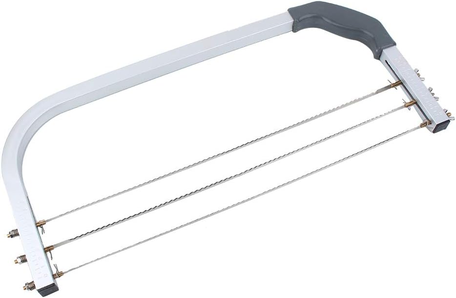 Zerodis Wire Cake Cutter Leveler, 3 Blades Stainless Steel Cut Saw, Cake Leveler Professional Cake Cookie Cutter Slicer with Stainless Steel Wires and Handle
