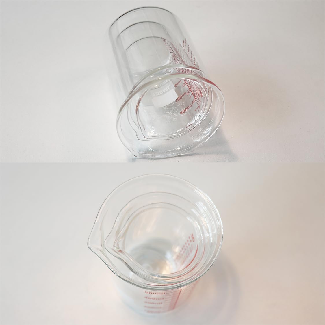 Ackers Mini Glass Measuring Beaker Set, Borosilicate, 2oz 4oz 8oz Measuring Cups