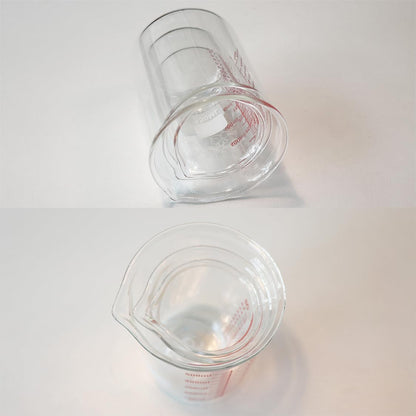 Ackers Mini Glass Measuring Beaker Set, Borosilicate, 2oz 4oz 8oz Measuring Cups
