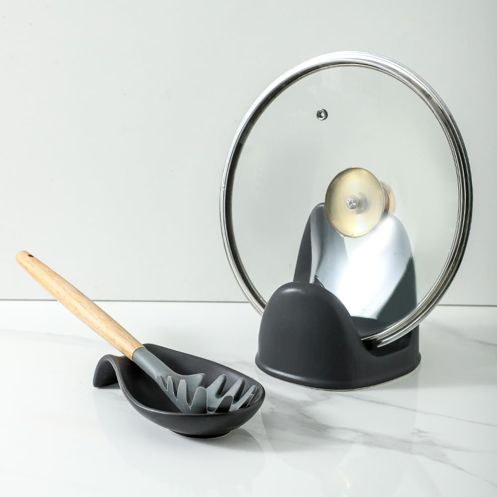 Nihow Ceramic Pot Lid Holder While Cooking for Kitchen Counter/Stove Top