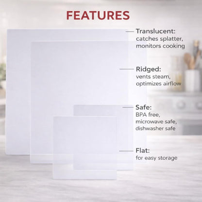 HIC Kitchen Splatter Guards for Microwave, BPA Free