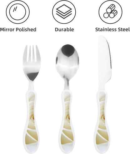 3-Piece Kids Silverware Set With Storage Case, Stainless Steel Reusable Children Safe Knife Spoon Fork Set Ocean Sea Animal Shark Children Flatware Set For Kids Lunch Box