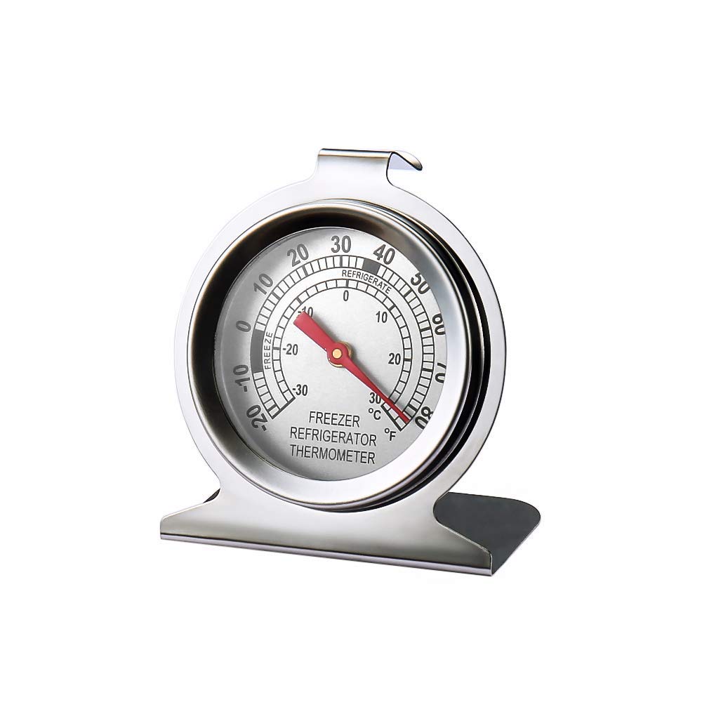 Stainless Steel Refrigerator Freezer Thermometer Large Dial Thermometer