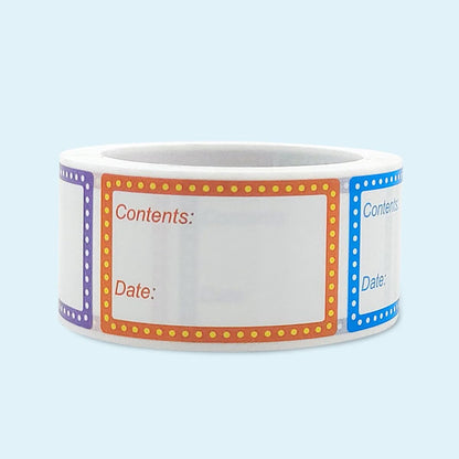 100-Pack Removable Freezer Labels, Waterproof Food Storage Stickers for Date & Contents Marking - Colors A