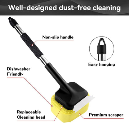 Grill Brush for Outdoor Grill,Grill Brush Bristle Free BBQ Grill Brush with Durable Scraper for Cast Iron/Stainless-Steel Grates, 2 BBQ Replaceable Grill Cleaner Brush, Gifts for Men/Dad