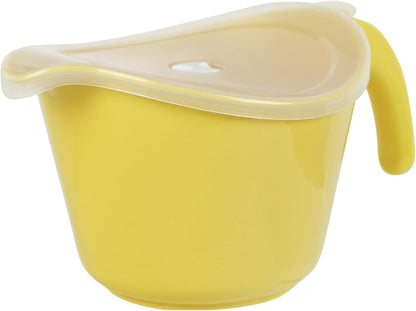Batter Bowl With Pour Spout, Non-Slip Base,Space Saving Detachable Handle with Lid, 2 QT Heavy Duty BPA-Free Microwave & Dishwasher Safe (Fresh Lemons)