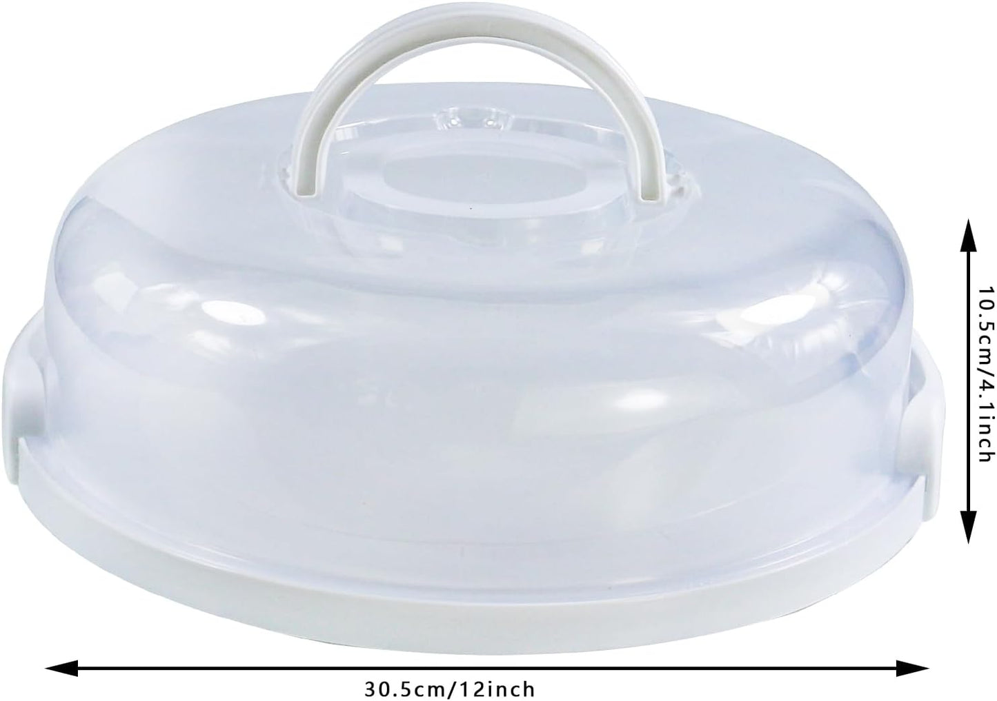 2Pcs Pie Carrier with Lid Portable Cheesecake Carrier 12 Inch Cupcake Cake for Thanksgiving Party Baby Shower Christmas (White)