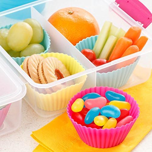 36 Pack Silicone Cupcake Liners Muffin Baking Cups Liners Reusable Non-Stick Cake Molds Sets Lunch Bento Box Dividers Accessories