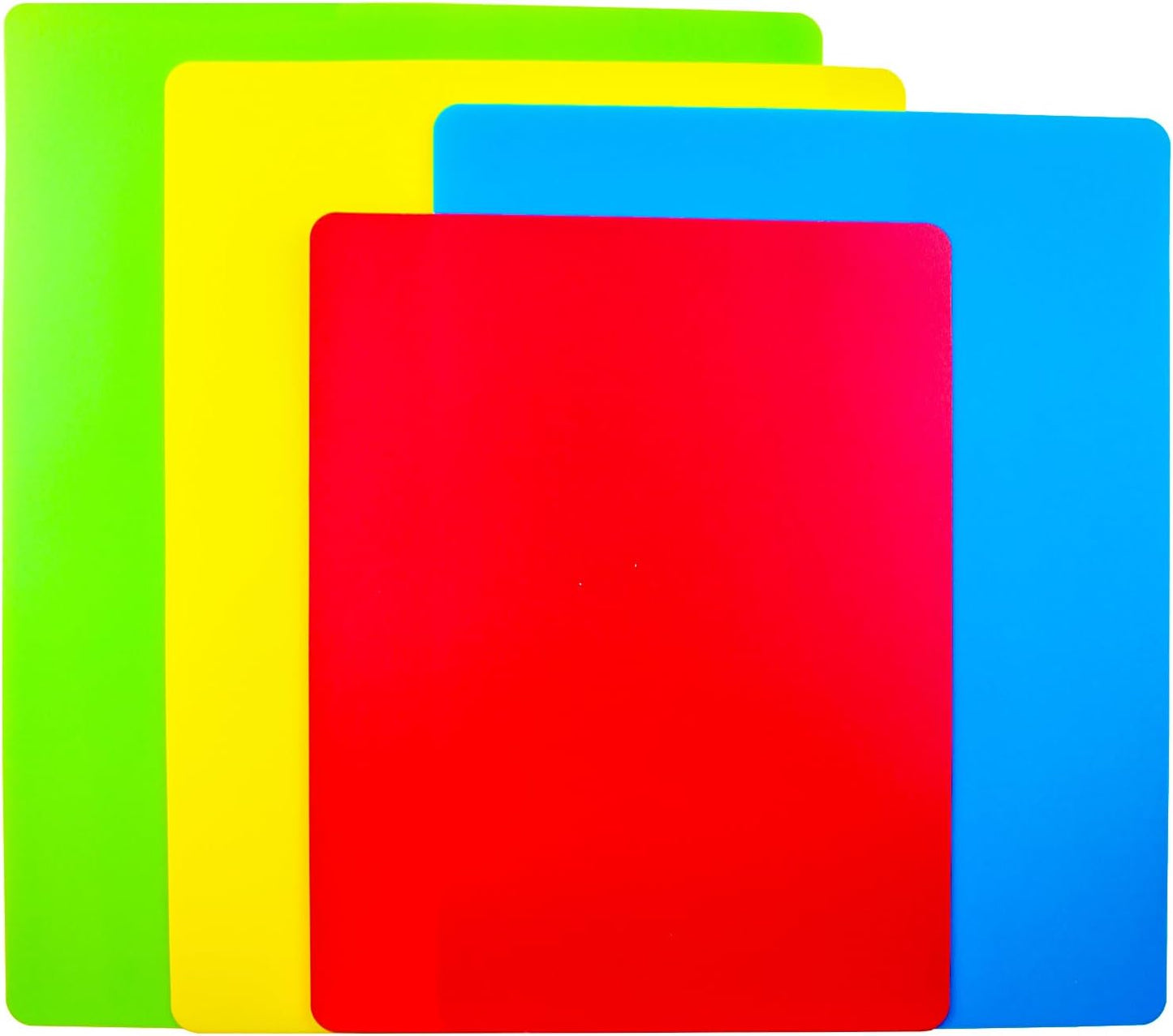 Flexible Cutting Board mats, Plastic Cutting Boards for Kitchen Cooking, Cutting board sheets for Meat and Vegetables, Dishwasher Safe Set of 4Pcs