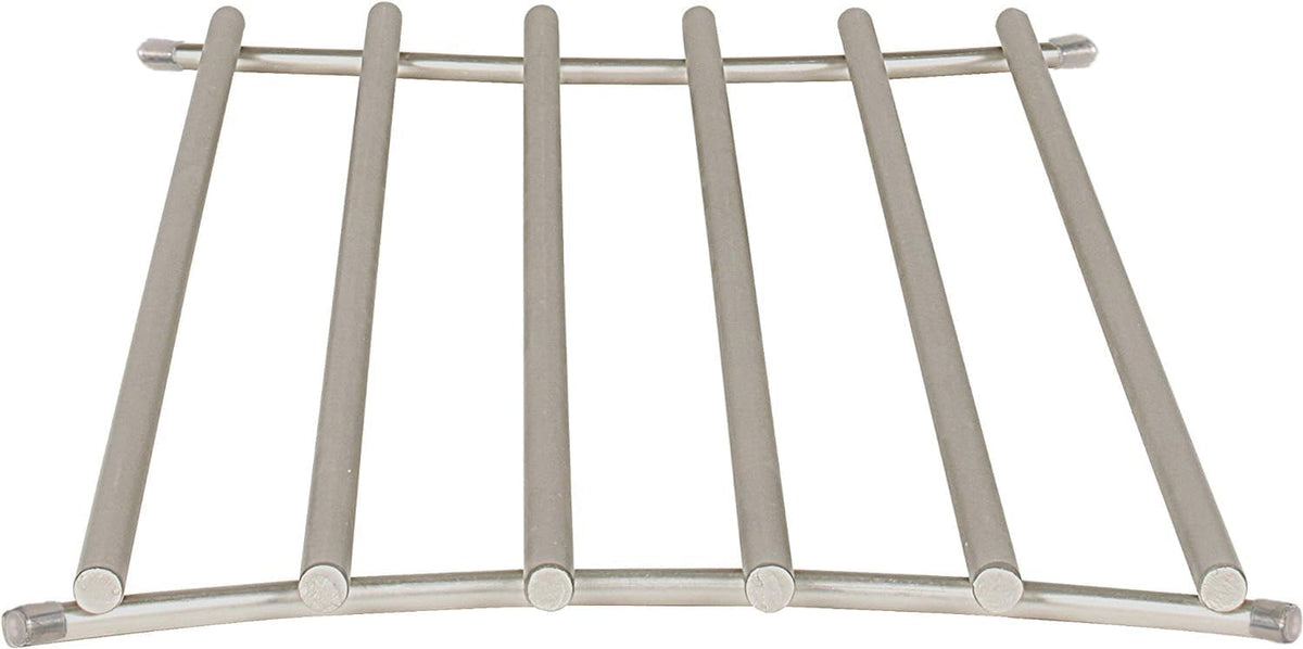 FitWell Heat-Resistant Steel Dining Protector Modern Metal Trivet for Kitchen Table, Holds Hot Pots & Cast Iron Cookware, Trivet for Serving and Organization of Hot Dishes in Kitchen (Satin Nickel)
