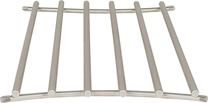 FitWell Heat-Resistant Steel Dining Protector Modern Metal Trivet for Kitchen Table, Holds Hot Pots & Cast Iron Cookware, Trivet for Serving and Organization of Hot Dishes in Kitchen (Satin Nickel)