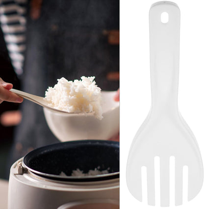 2pcs Rice Paddle Spoon Plastic Non-Stick Rice Spoon Rice Spatula Rice Cooker Spoon, Serving Spoon for Rice Kitchen Utensils for Home Restaurant Hotel White