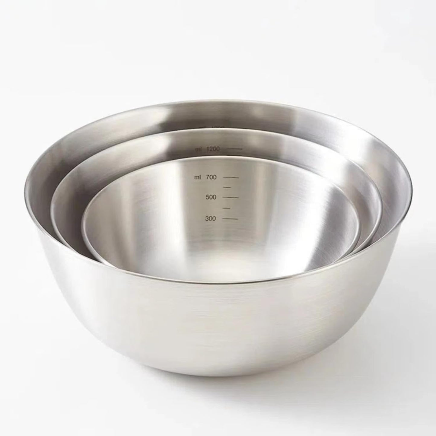 MANHONGYU 3 Piece Mixing Bowls Set, Stainless Steel Mixing Bowls, Ideal for Baking, Cooking & Food Prep
