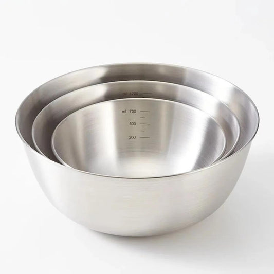 MANHONGYU 3 Piece Mixing Bowls Set, Stainless Steel Mixing Bowls, Ideal for Baking, Cooking & Food Prep