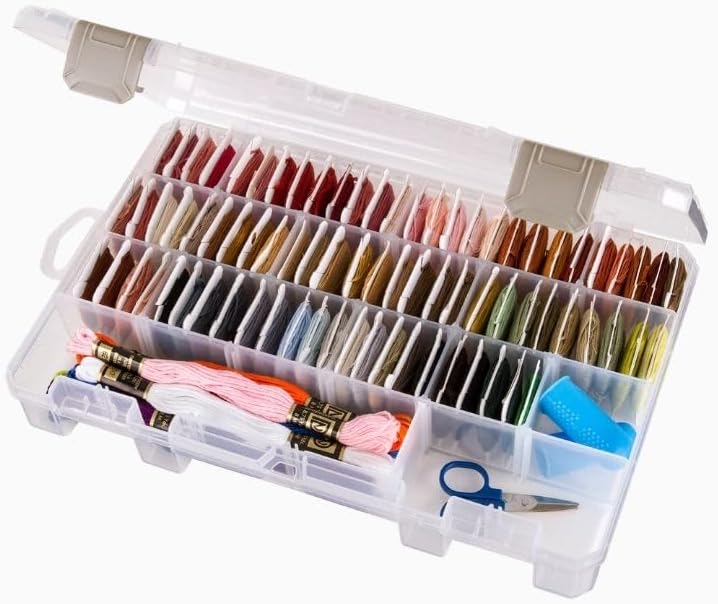 ArtBin Large Solutions Box Clear Art & Craft Organizer with Dividers - Plastic Storage Case for Convenient and Versatile Storage - Ideal for Various Craft Supplies