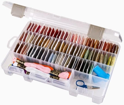 ArtBin Large Solutions Box Clear Art & Craft Organizer with Dividers - Plastic Storage Case for Convenient and Versatile Storage - Ideal for Various Craft Supplies