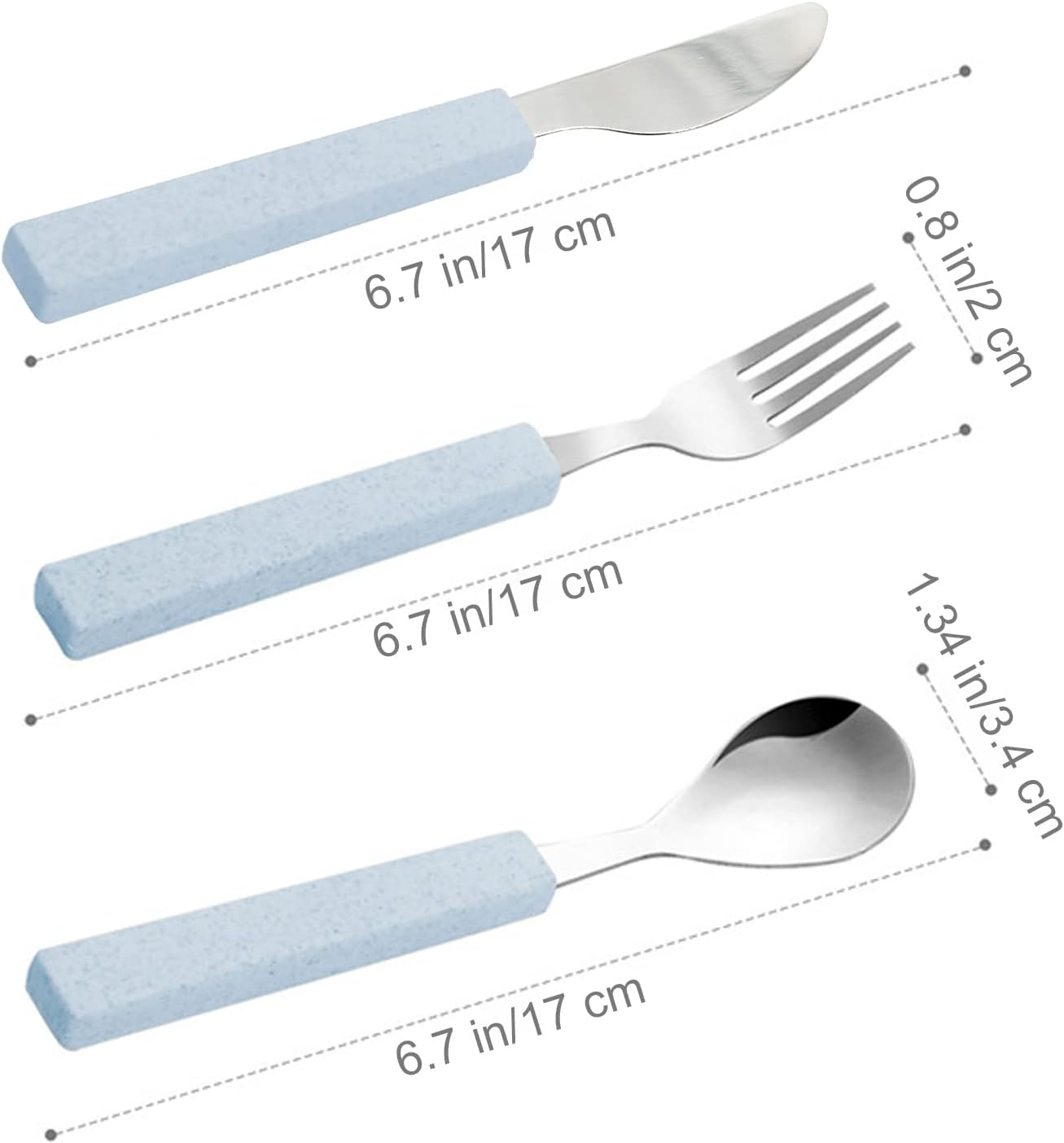 VANRA 3-Piece Children Utensils Set 18/10 Stainless Steel Child Flatware Set Silverware Knife Spoon Fork Set with Travel Case for Kids Lunch Box