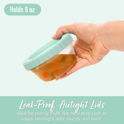 Bentgo Prep - 20 Piece 32 fl oz Leak-Proof Deli Containers with Lids, Food Storage for Meal Prep, Twist-Top, Reusable, PFAS & BPA-Free, Stackable, Microwave, Freezer & Dishwasher Safe (Aqua Splash)