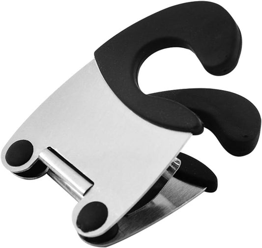 Stainless Steel Pot Clip Holder Anti-Scald Grip for Spoon, Black