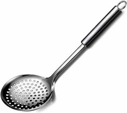 13.2" Stainless Steel Cooking Skimmer Spoon Metal Slotted Spoon for Straining, Ideal for Frying, Skimmer Ladle Sspoons Kitchen Utensils Fryer Scoop