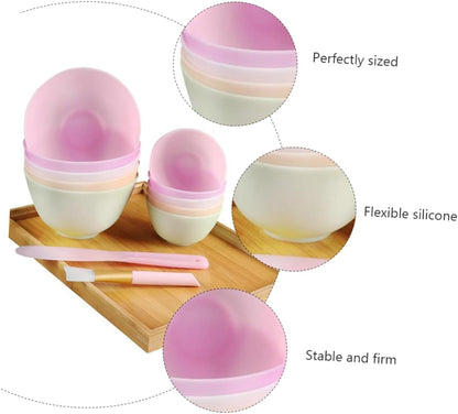FOMIYES 5pcs Odorless Silicone Bowl Flexible Mixing Bowls for Home Use for Facial Mask Prep Sauces and Ingredients Dishwasher Safe