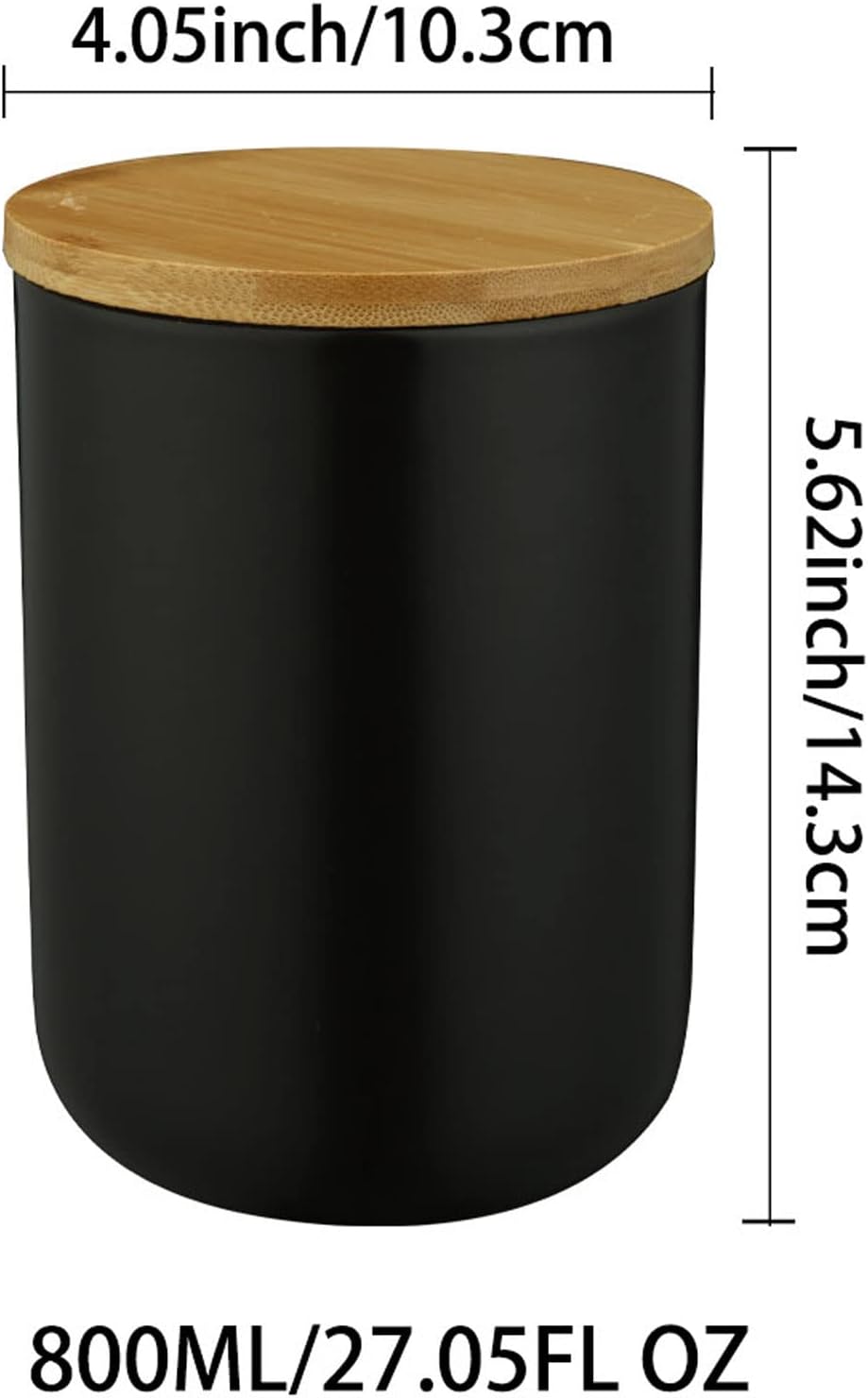 MilkyWay Ceramic Food Storage Jar Canister Modern Design Food Canisters with Airtight Seal Bamboo Lid, Loose Tea Coffee Spice Nuts Snacks Storage Jar Canister (White 8.79oz/260ml)