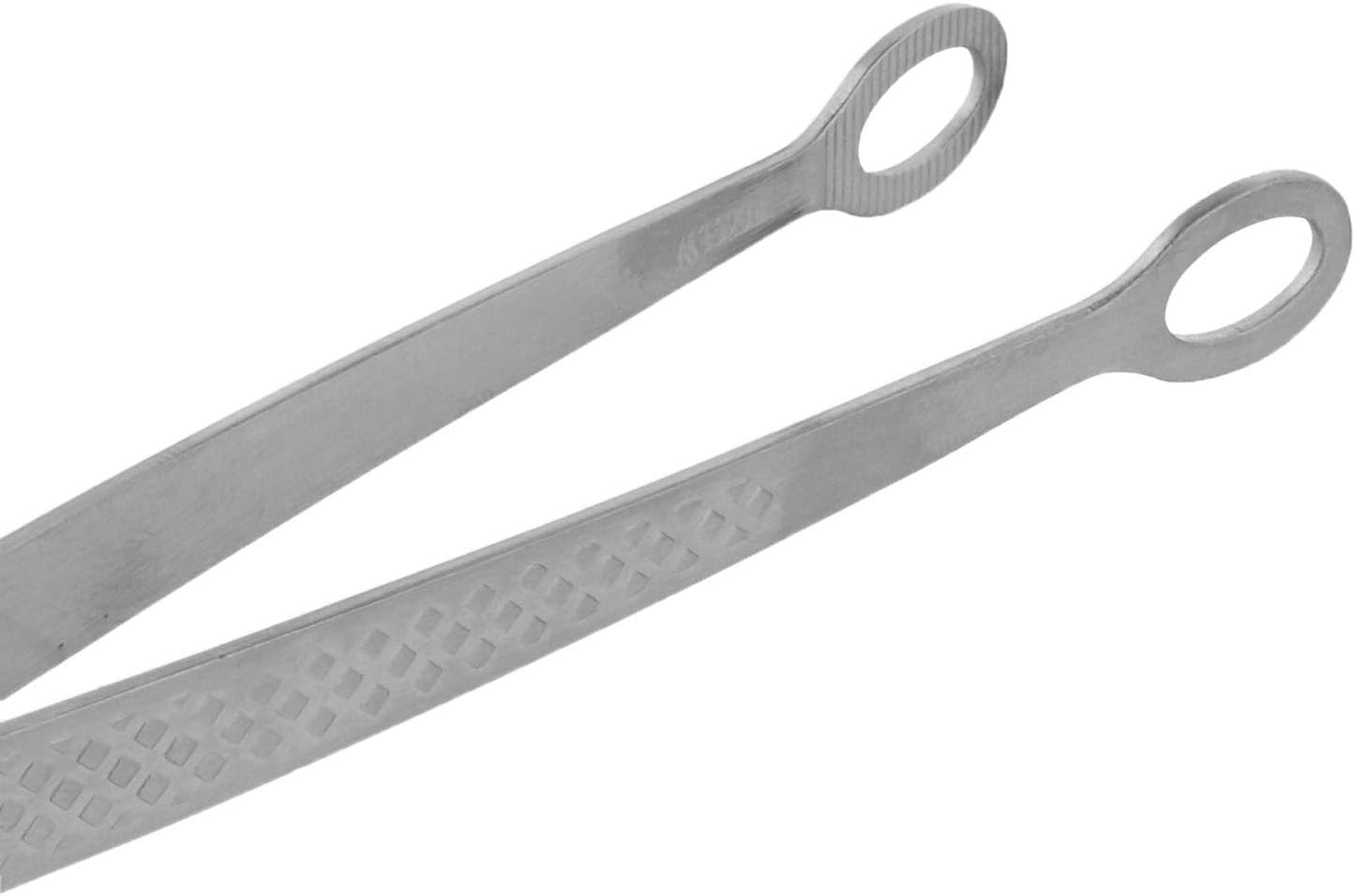 Mercer Culinary 18-8 Stainless Steel Chef Plating Tongs, Offset Tip, 6-1/2 Inch