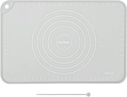 Silicone Pastry Mat 20"*16" Extra Thick Non Stick Baking Mat Food Grade Silicone Dough Rolling Bake Mat with Edge Heightening Blue