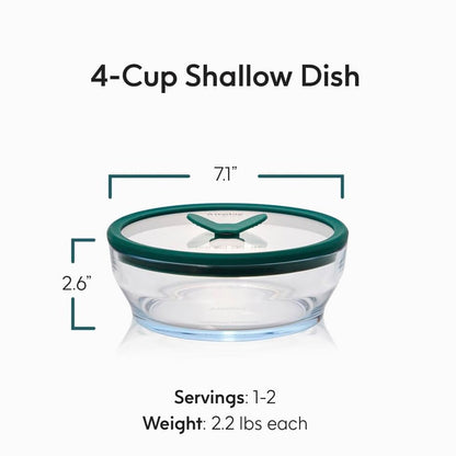 Anyday 4-Cup Glass Microwave Steamer & Food Storage (Clear Black Sesame)
