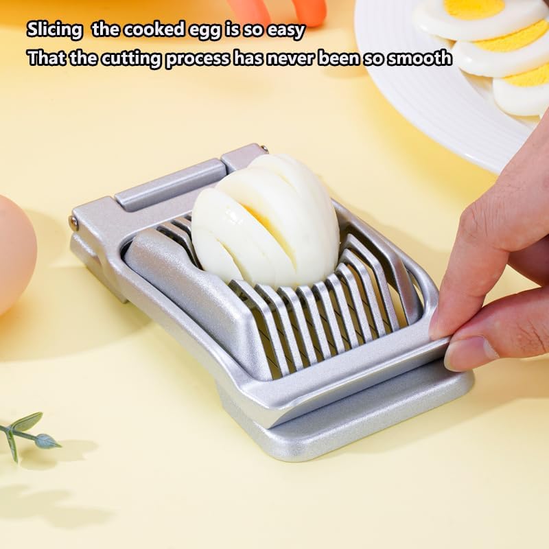 Egg Slicer for Hard Boiled Eggs, Metal Durable, Cutter for Strawberry Gold