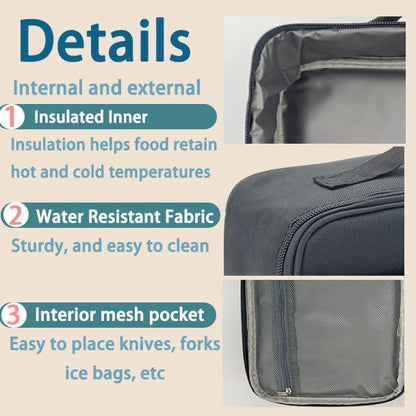 Kulle Space Lunch Box for Kids, Insulated Lunch Bag for Boys, Large Capacity Thermal Tote for School, Office, Daycare - Rocket Design, Washable & Leakproof