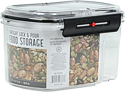 2-Pack Medium Airtight Lock & Pour Food Storage Containers – 5 Cups (60.87 oz) BPA-Free Dispensers for Snacks, Cereal, Candy, Sugar, Dog Treats & Dry Ingredients – Easy Grip & Flip-Top Lid