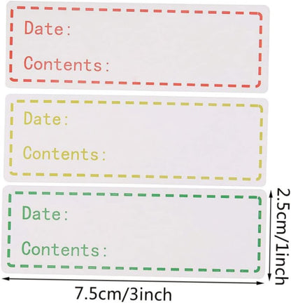 Lurrose 2rolls Natural Food Stickers for Boys and Girls DIY English Record Date Labels for Containers Kitchen