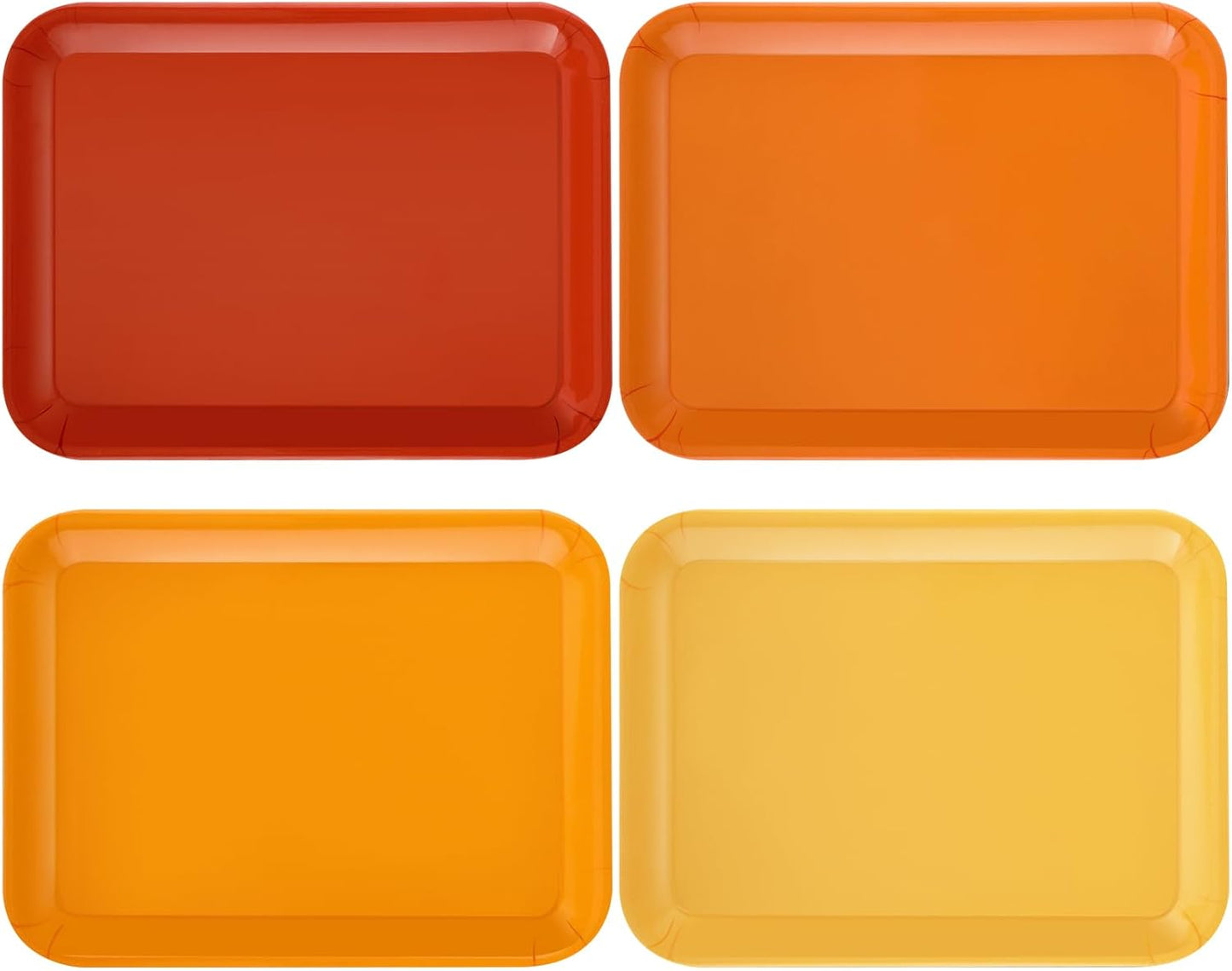 4 Pieces Basketball Serving Trays - Sports Melamine Platters Reusable Rectangle Party Trays for Basketball Sports Theme Party Food Dessert Serving Supplies, 13 x 9.7 inch